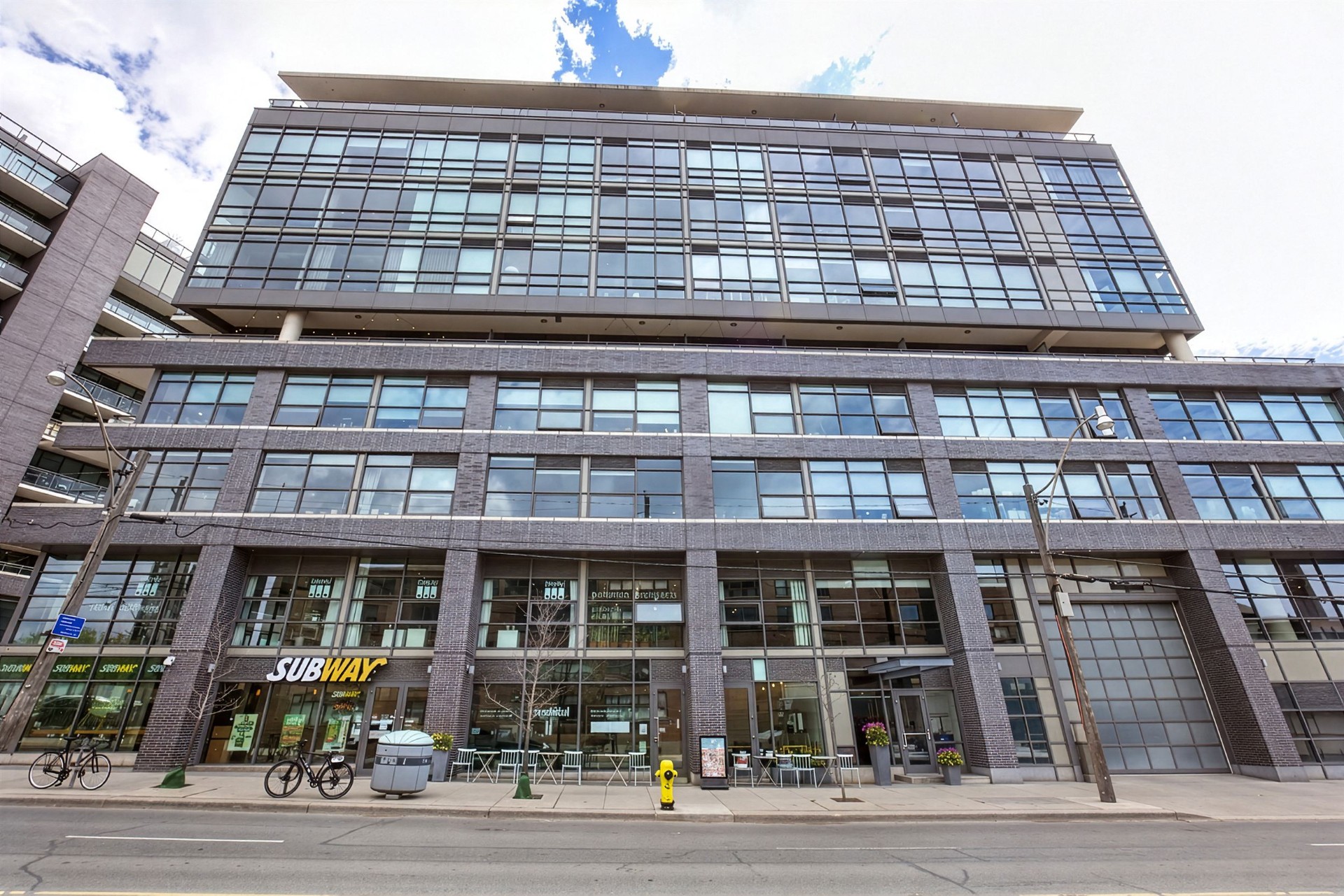 Work Lofts façade along Carlaw Avenue